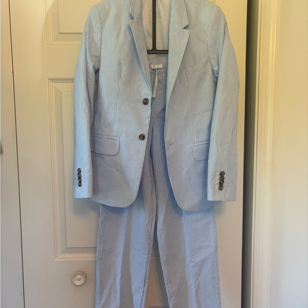 Boys Seersucker Striped Suit New